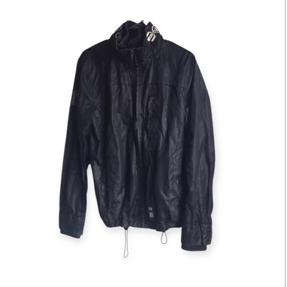 CROSSHATCH BLACK LABEL Men’s Black Front Zip Windbreaker Sz S